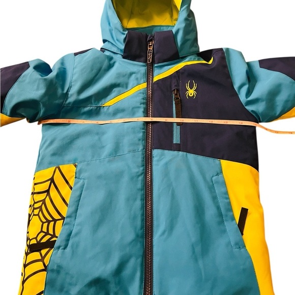 Spyder Vibrant Blue and Neon Green Puffer Jacket Size 4 - Picture 11 of 15